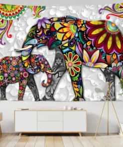 Elefant Wandteppich Mandala
