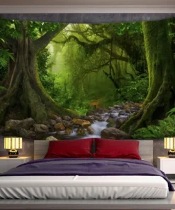 Grüner Wandteppich für Schlafzimmer