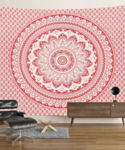 Mandala Wandteppich Orange