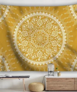 Wandteppich Mandala Gold