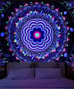 UV Aktiver Wandteppich Psychedelic