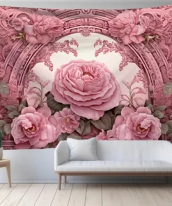 Wandteppich Blume Rosa