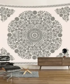 Wandteppich Mandala Beige