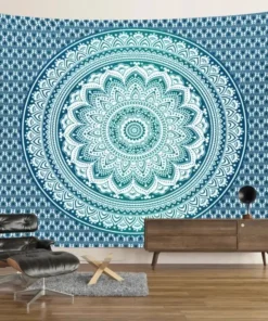 Wandteppich Mandala Blau