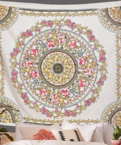 Wandteppich Mandala Blumig