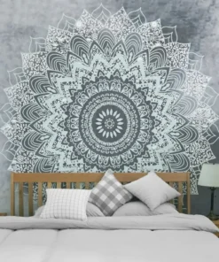 Wandteppich Mandala Grau