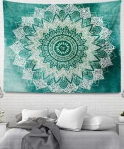 Wandteppich Mandala Grün