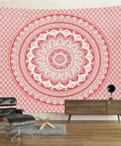 Wandteppich Mandala Rosa