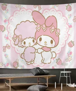 Pink Wandteppich Animiert für Mädchenzimmer