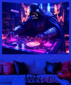 Psychedelic Wandteppich UV Aktiv Vador DJ