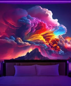 Psychedelischer Wandteppich Wolke UV aktiv