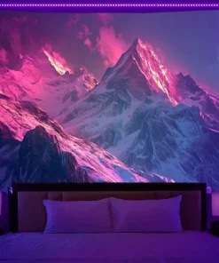UV Aktiver Wandteppich Psychedelic Berg