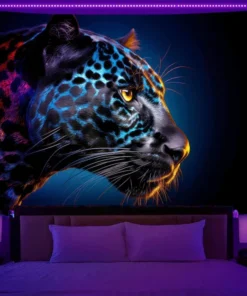 UV aktiver Wandteppich Psychedelic Tiger