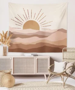 Wandteppich Boho Sonnenuntergang