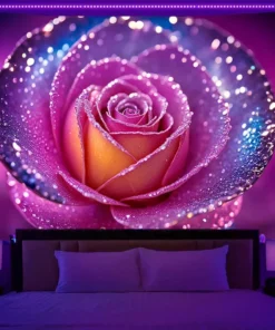 Wandteppich Leuchtend Rose UV Aktiv