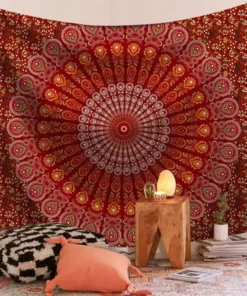 Wandteppich Mandala Rot