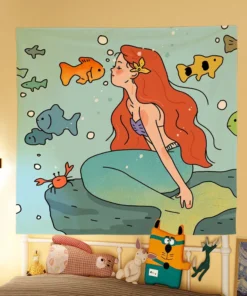 Wandteppich Sirene für kinderzimmer