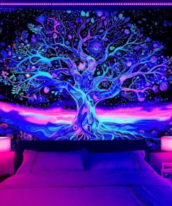 Wandteppich UV Psychedelic Lebensbaum