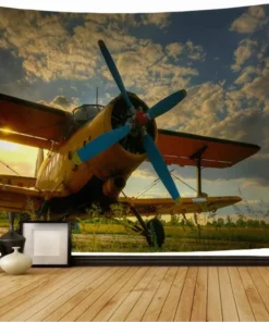Wandteppich Vintage Flugzeug